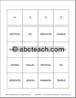 Bingo: Hanukkah
