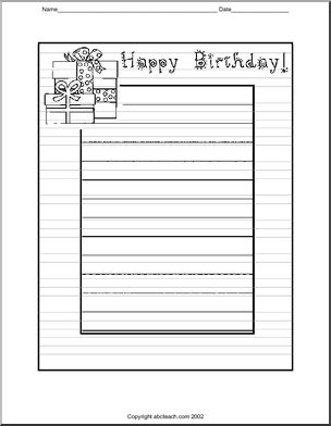 Writing Paper: Happy Birthday