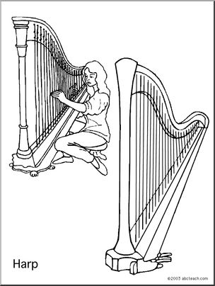 Coloring Page: Harp