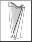 Clip Art: Harp (coloring page)