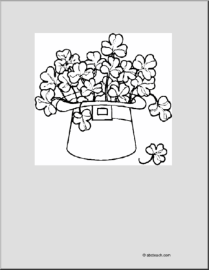 Coloring Page: Hat with Shamrocks