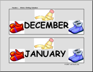 Calendar: December and January (headers)