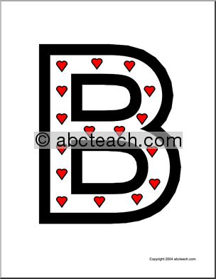Alphabet Letter Patterns: Valentine theme A-H (upper case, color)