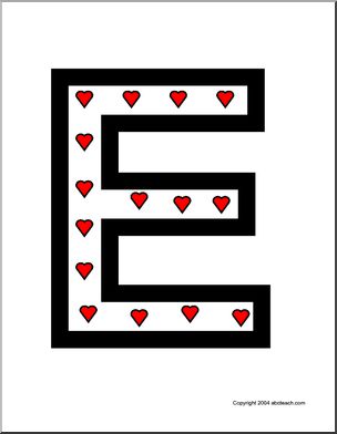 Valentine: Heart Alphabet – E