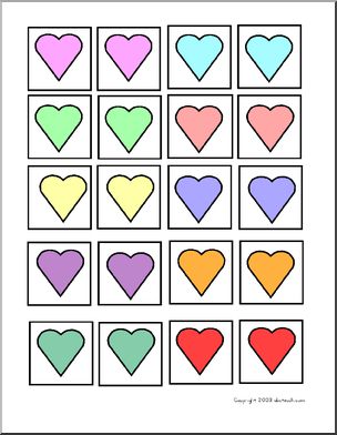 Memory Game: Hearts Set 5 (colors only)