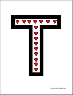 Alphabet Letter Patterns: Valentine theme R-Z (upper case, color)