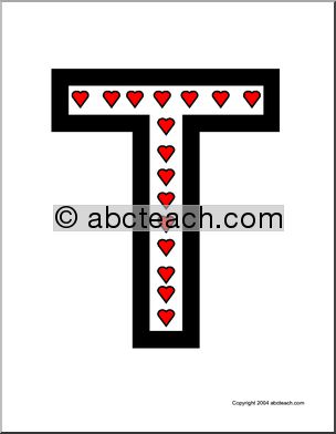 Alphabet Letter Patterns: Valentine theme R-Z (upper case, color)