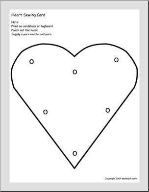 Sewing Card:  Heart – easy
