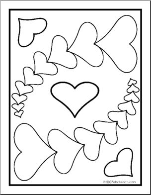Coloring Page: Trails of Hearts