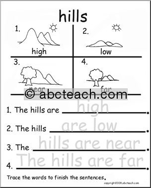 Beginning Writing Practice, Set 9 – trace (hills)