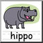 Clip Art: Basic Words: Hippo Color (poster)