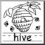 Clip Art: Basic Words: Hive B&W (poster)