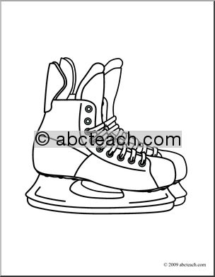 Clip Art: Hockey Skates (coloring page)