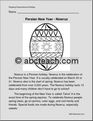 Color and Read: Nowruz – Persian New Year (primary)