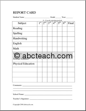 Report Card (homeschool)