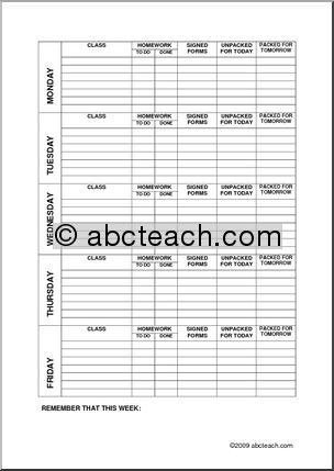 Form: Homework Checklist