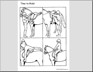 Coloring Page: Horse Riding
