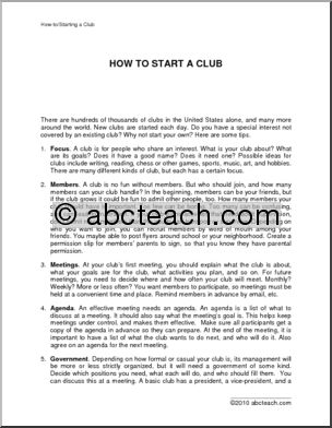How to: Organizing a Club (upper elem/middle)