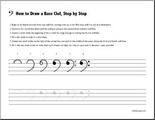 Instructions: How to Draw a Bass Clef