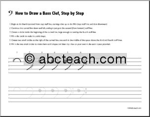 Instructions: How to Draw a Bass Clef