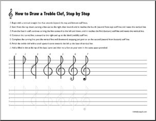 Instructions: How to Draw a Treble Clef