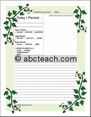 Project: Gardening Journal – Planting Record