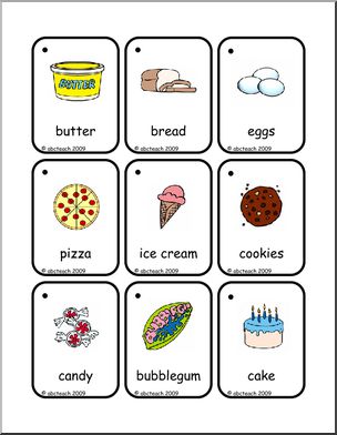 On the Go Cards: Grocery Store – general food – Abcteach