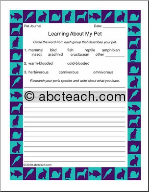 Project: Pet Journal – Learning About My Pet