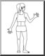 Clip Art: Human Body: Back View (coloring page)