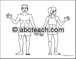 Clip Art: Human Body (coloring page)