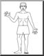 Clip Art: Human Body: Front View (coloring page)