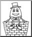 Clip Art: Humpty Dumpty (coloring page)