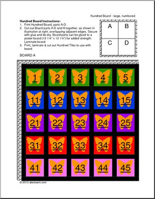 Hundred Board: Butterfly Board (color)