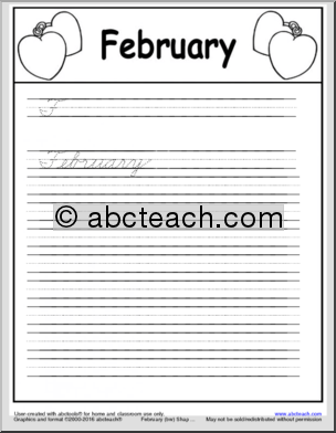Handwriting Packet: February – ZB-Style Font Cursive