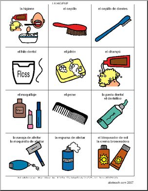 Spanish: Poster de vocabulario: La higiene (elementaria)