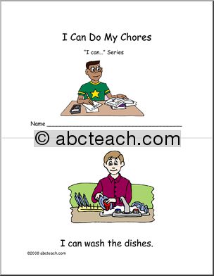 Early Reader: “I can…” (chores- color)