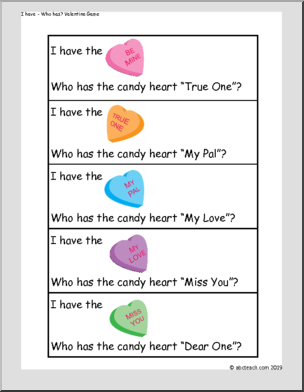 “I Have, Who Has” Valentine Game
