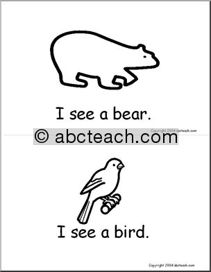 Early Readers: “I see….” (animals-outlines)