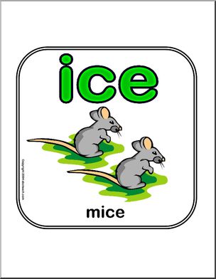 Word Family – ICE (version 2) Sign