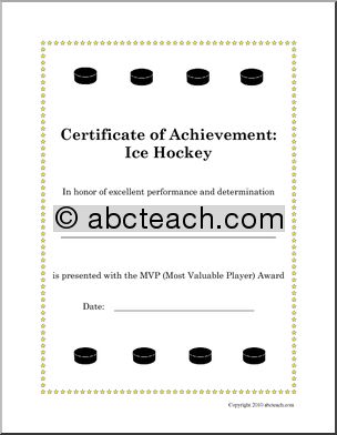 Sports Certificates: Ice Hockey