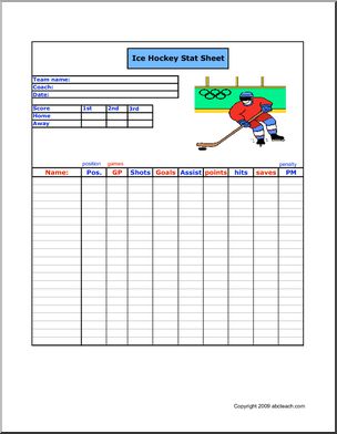 Stat Sheet: Ice Hockey