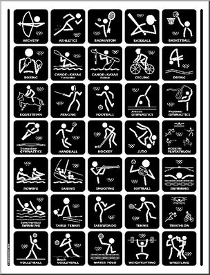 Poster: Summer Olympics Icons – b/w