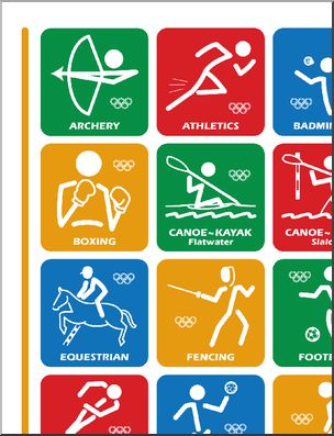 Large Poster: Summer Olympics Icons (4 page) – color