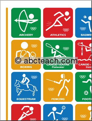 Large Poster: Summer Olympics Icons (4 page) – color