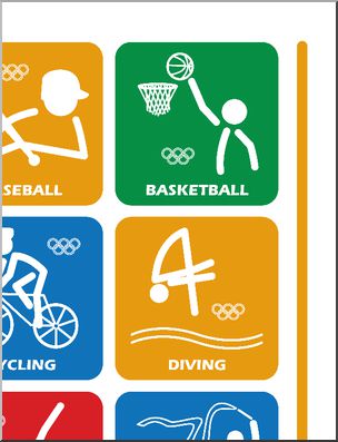 Large Poster: Summer Olympics Icons (9 page) – color