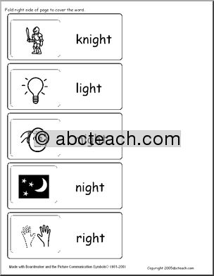 Word Family – ight words Flashcards