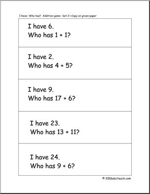Addition (set 2) Math Game