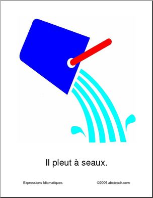 French:  Il pleut â€¡ seaux