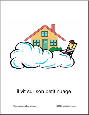 French:  Il vit sur son petit nuage