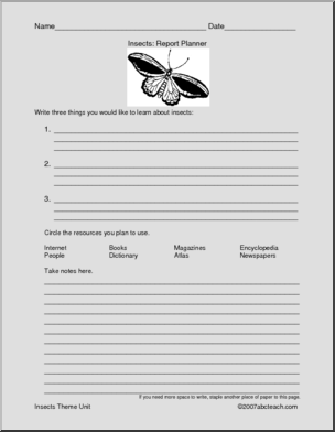 Report Form: Insects